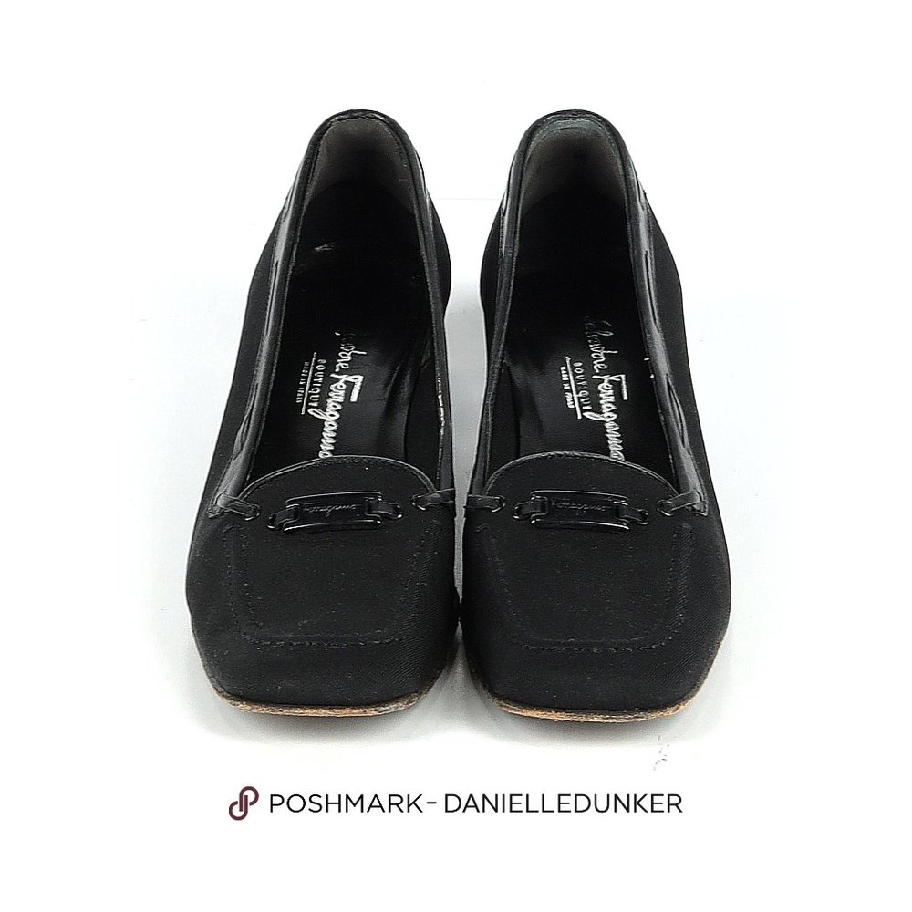 Salvatore Ferragamo Loafers with Chunky Heels - Black - Size 8.5 AA